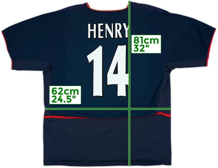 2002-04 Arsenal Away Shirt Henry #14 - 7/10 - (XXL)