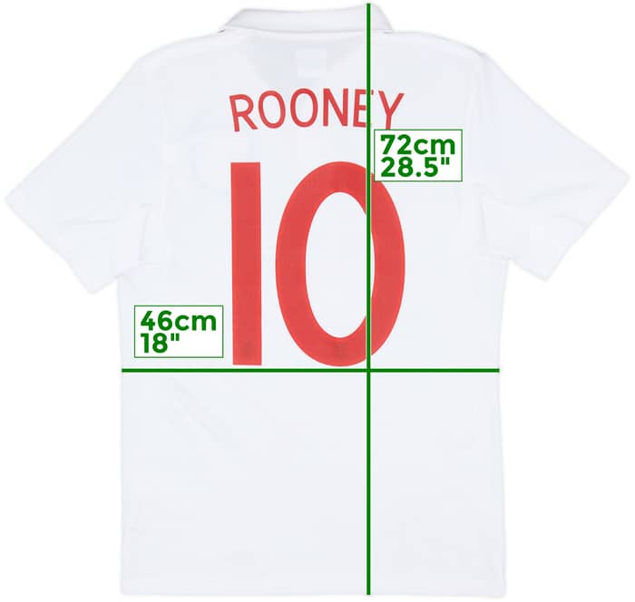 2009-10 England Home Shirt Rooney #10 - 6/10 - (S)