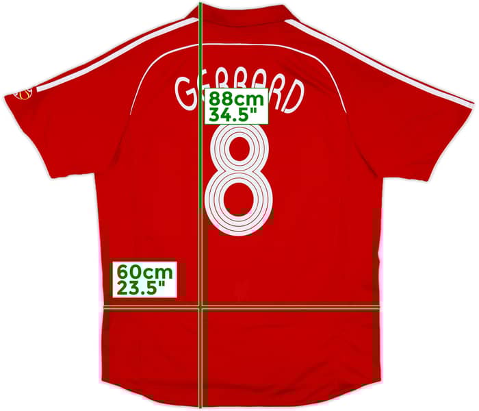 2006-08 Liverpool Home Shirt Gerrard #8 - 7/10 - (XL)