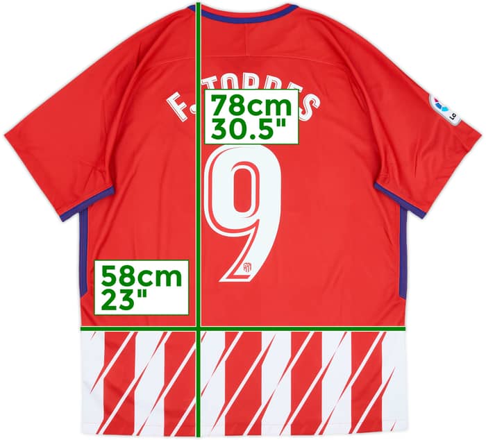 2017-18 Atletico Madrid Home Shirt F.Torres #9 - 10/10 - (XL)