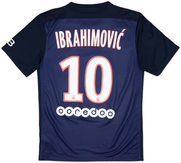 2015-16 Paris Saint-Germain Home Shirt Ibrahimovic #10 - 8/10 - (S)