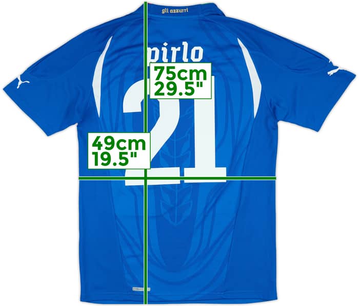 2010-12 Italy Home Shirt Pirlo #21 - 9/10 - (M)