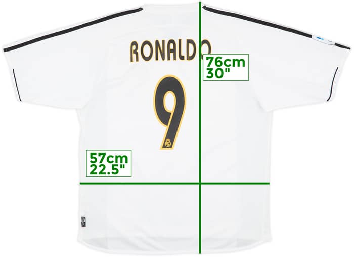 2003-04 Real Madrid Home Shirt Ronaldo #9 - 7/10 - (L)