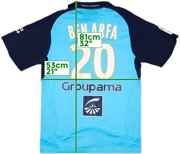 2008-09 Olympique Marseille Away Shirt Ben Arfa #20 - 7/10 - (M)