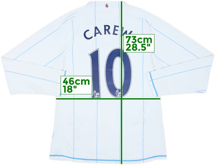 2007-08 Aston Villa Player Issue Away L/S Shirt Carew #10 - 7/10 - (M)