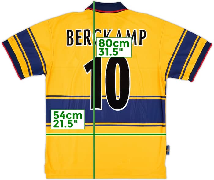 1997-99 Arsenal Away Shirt Bergkamp #10 - 8/10 - (L)