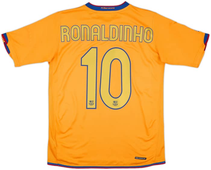 2006-08 Barcelona Away Shirt Ronaldinho #10 - 8/10 - (L.Boys)