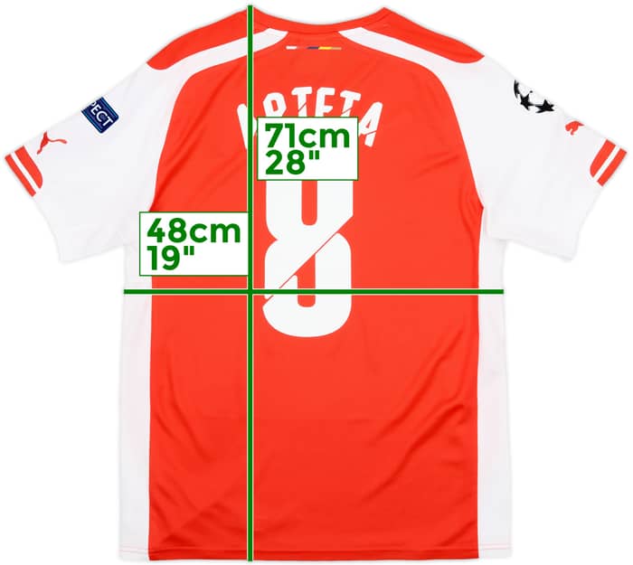 2014-15 Arsenal Home Shirt Arteta #8 - 9/10 - (S)