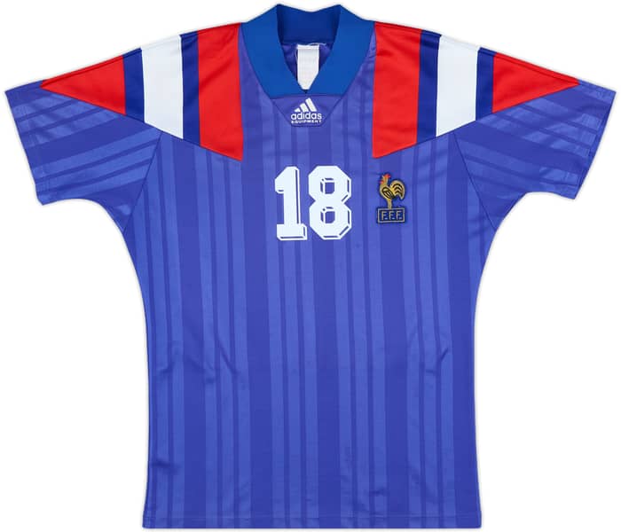 1992-94 France Home Shirt Cantona #18 - 7/10 - (S)