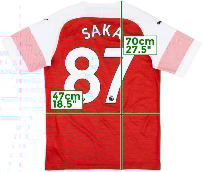 2018-19 Arsenal Home Shirt Saka #87 - 10/10 - (S)