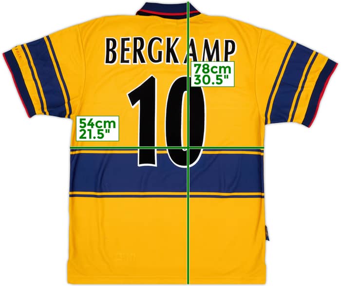1997-99 Arsenal Away Shirt Bergkamp #10 - 8/10 - (L)