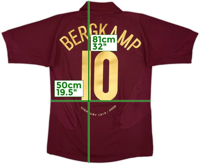 2005-06 Arsenal Home Shirt Bergkamp #10 - 8/10 - (M)
