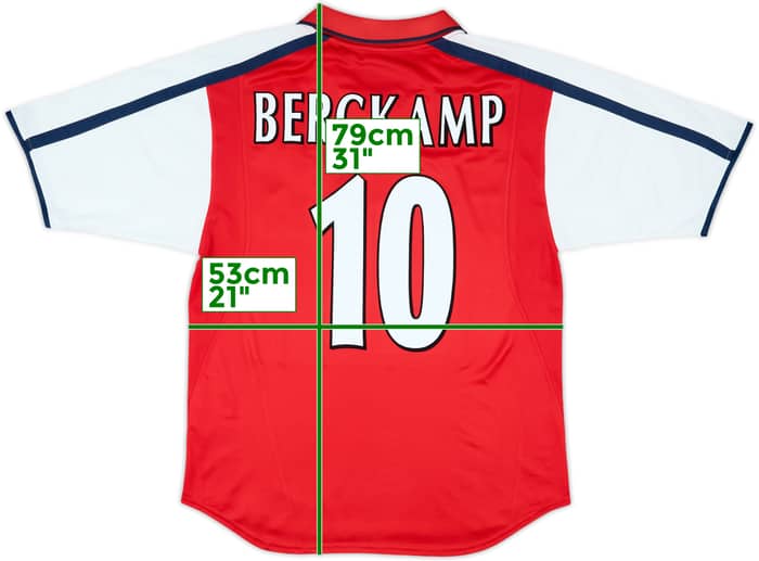 2000-02 Arsenal Home Shirt Bergkamp #10 - 9/10 - (M)