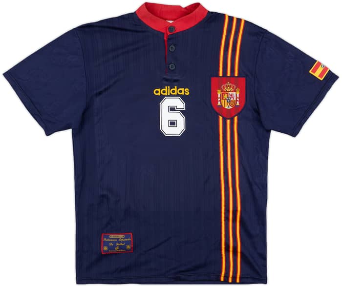 1996-98 Spain Away Shirt R.Hierro #6 - 8/10 - (M)