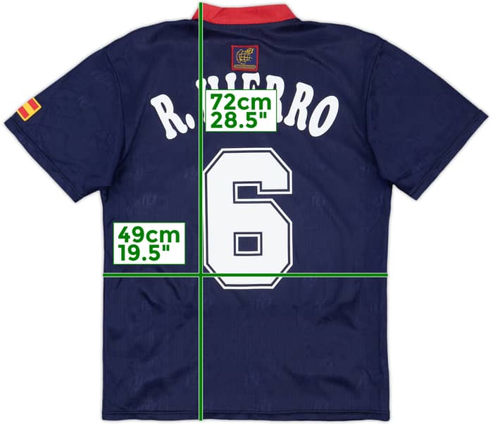 1996-98 Spain Away Shirt R.Hierro #6 - 8/10 - (M)