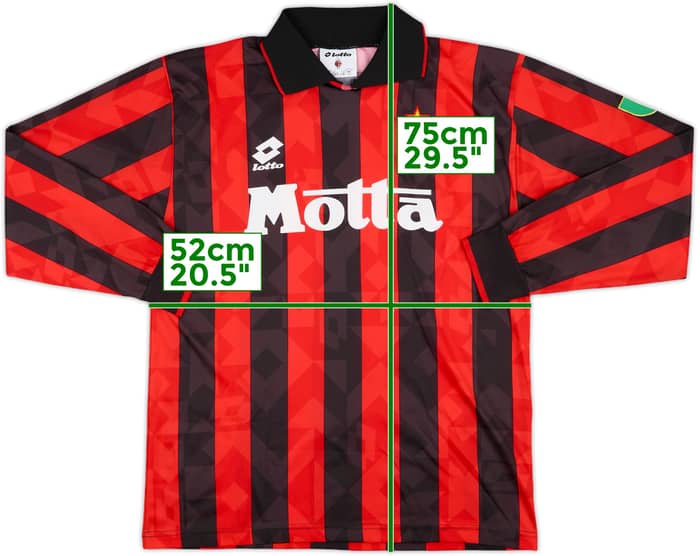 1993-94 AC Milan Home L/S Shirt - 6/10 - (L)