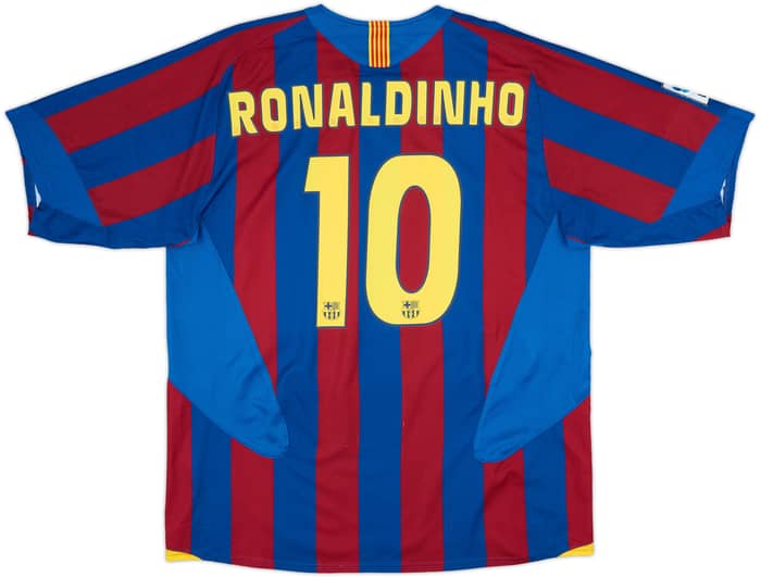 2005-06 Barcelona Home Shirt Ronaldinho #10 - 7/10 - (XL)