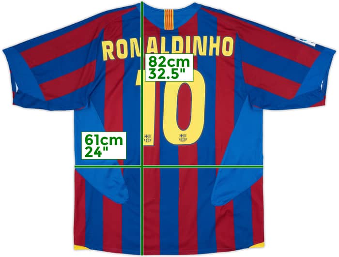 2005-06 Barcelona Home Shirt Ronaldinho #10 - 7/10 - (XL)