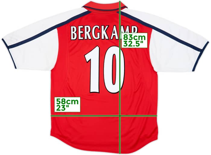 2000-02 Arsenal Home Shirt Bergkamp #10 - 8/10 - (L)