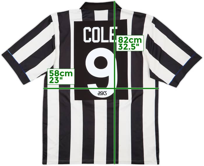 1993-95 Newcastle Home Shirt Cole #9 - 6/10 - (XL)