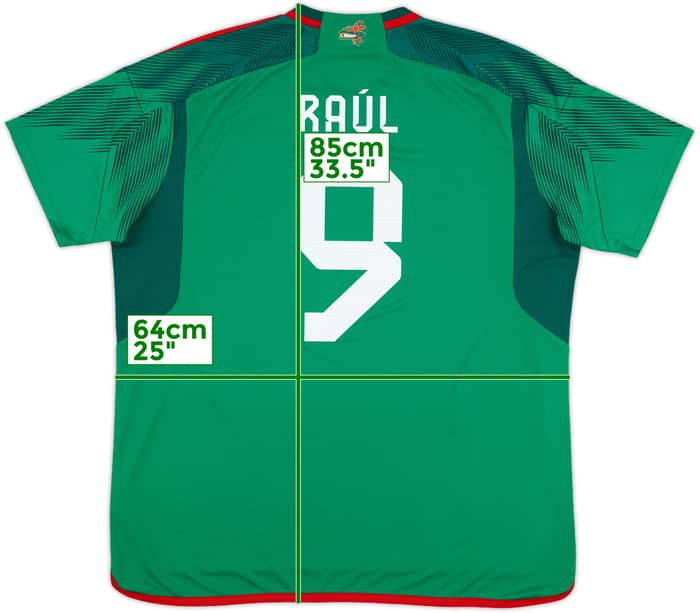 2022 Mexico Home Shirt Raul #9 - 9/10 - (XXL)