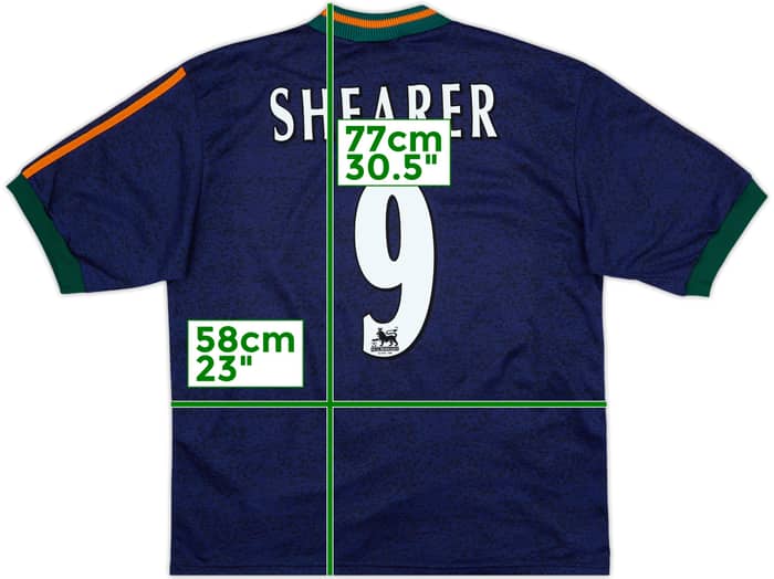 1997-98 Newcastle Away Shirt Shearer #9 - 9/10 - (L)