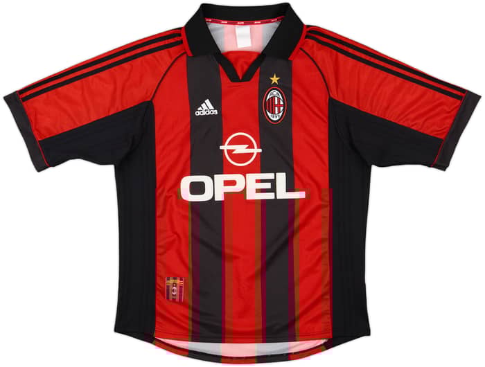 1998-00 AC Milan Home Shirt Weah #9 - 9/10 - (XL)