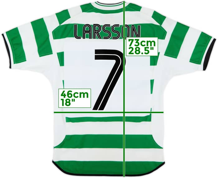2001-03 Celtic Home Shirt Larsson #7 - 7/10 - (S)