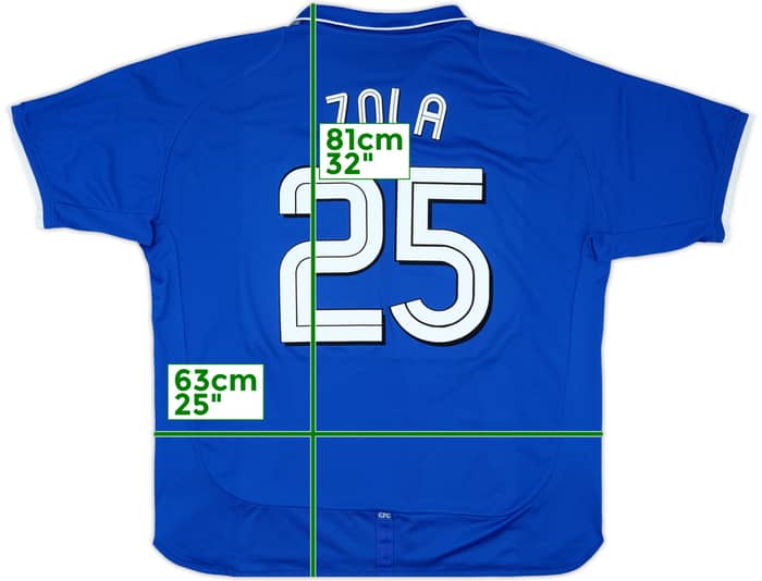 2001-03 Chelsea Home Shirt Zola #25 - 8/10 - (XXL)