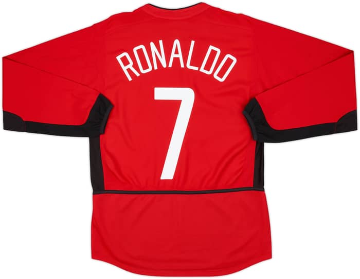 2002-04 Manchester United Home L/S Shirt Ronaldo #7 - 8/10 - (S)