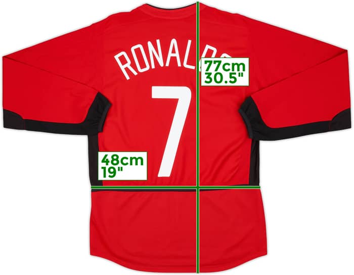 2002-04 Manchester United Home L/S Shirt Ronaldo #7 - 8/10 - (S)