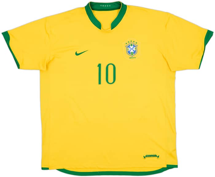 2006-08 Brazil Home Shirt Ronaldinho #10 - 6/10 - (XXL)