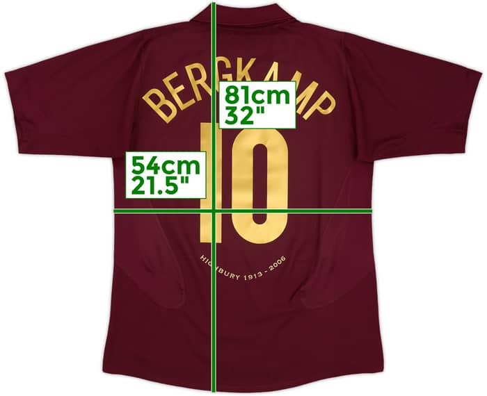 2005-06 Arsenal Home Shirt Bergkamp #10 - 8/10 - (L)