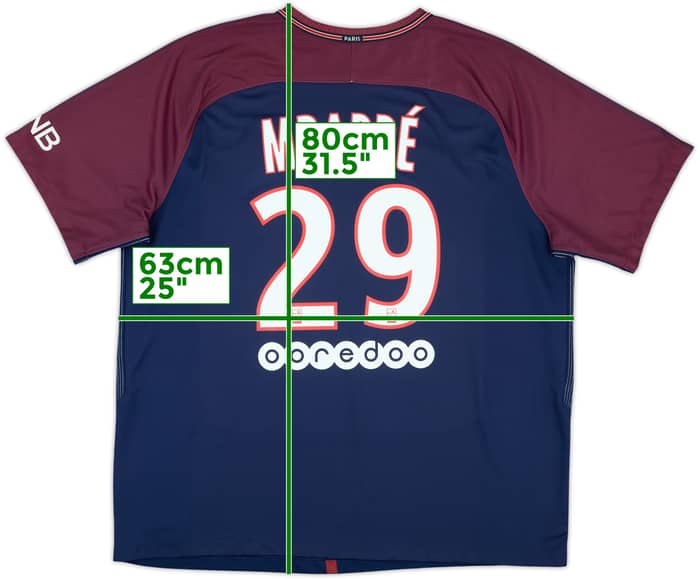 2017-18 Paris Saint-Germain Home Shirt Mbappe #29 - 9/10 - (XXL)