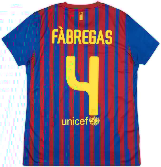 2011-12 Barcelona Home Shirt Fabregas #4 - 9/10 - (Women's M)