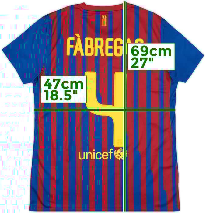 2011-12 Barcelona Home Shirt Fabregas #4 - 9/10 - (Women's M)
