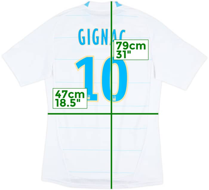 2010-11 Olympique Marseille Home Shirt Gignac #10 - 6/10 - (M)