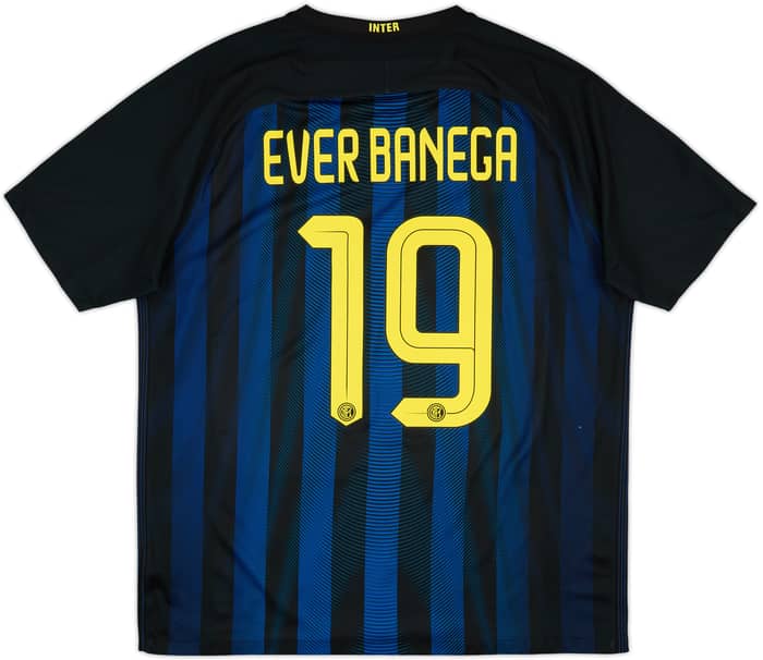 2016-17 Inter Milan Home Shirt Ever Banega #19 - 7/10 - (XL)