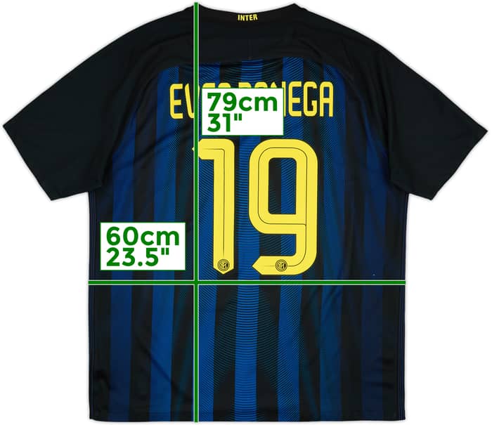 2016-17 Inter Milan Home Shirt Ever Banega #19 - 7/10 - (XL)