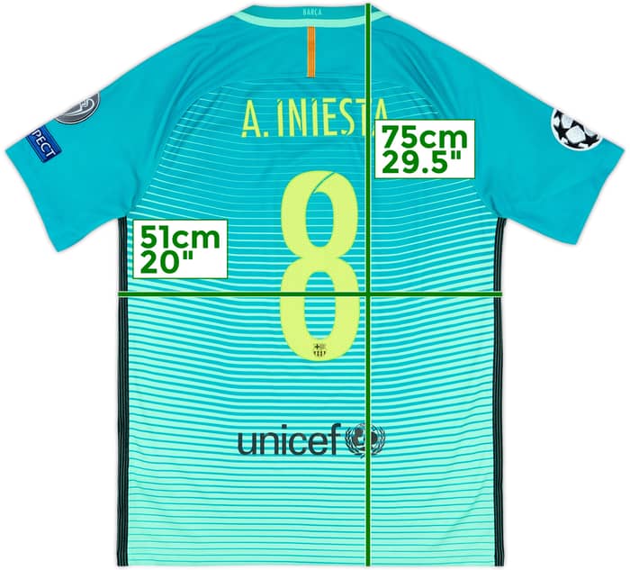 2016-17 Barcelona Third Shirt A. Iniesta #8 - 9/10 - (M)