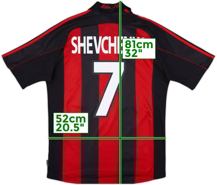 2000-02 AC Milan Home Shirt Shevchenko #7 - 9/10 - (M)