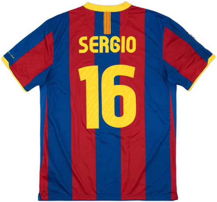 2010-11 Barcelona Home Shirt Sergio #16 - 9/10 - (L)