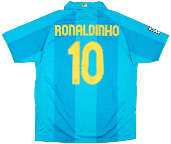 2007-09 Barcelona Away Shirt Ronaldinho #10 - 8/10 - (XL)