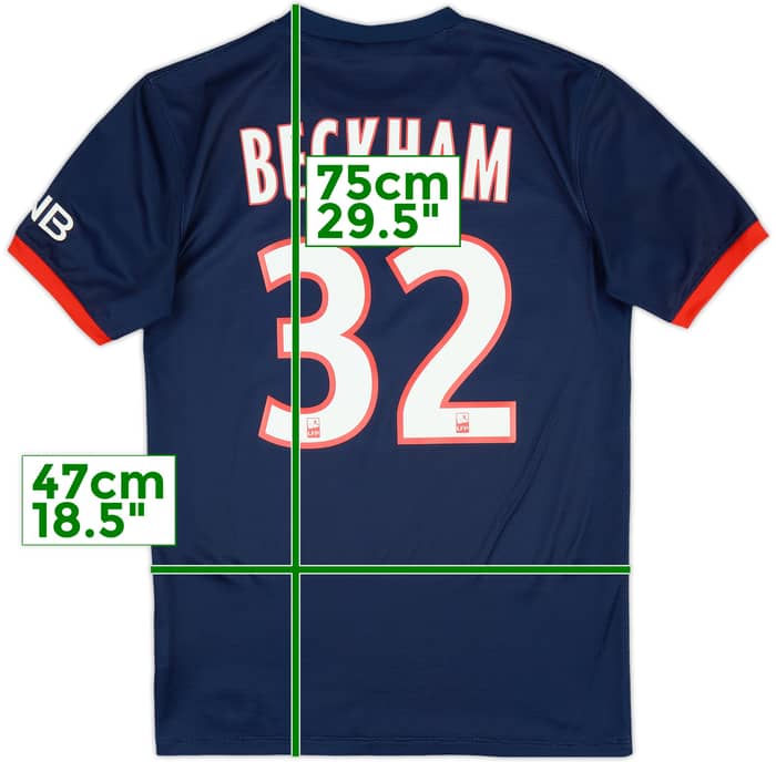 2013-14 Paris Saint-Germain Home Shirt Beckham #32 - 8/10 - (S)