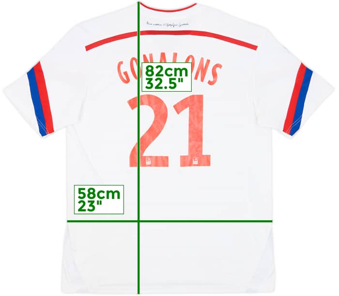2014-15 Lyon Home Shirt Gonalons #21 - 5/10 - (XL)
