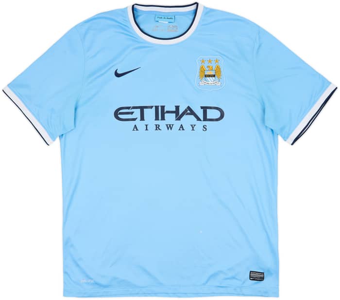 2013-14 Manchester City Home Shirt Silva #21 - 7/10 - (XL)