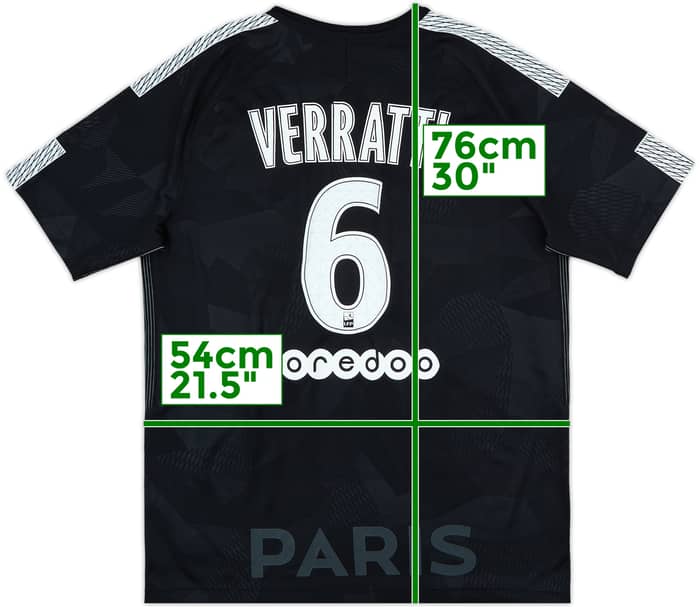 2017-18 Paris Saint-Germain Third Shirt Verratti #6 - 6/10 - (L)