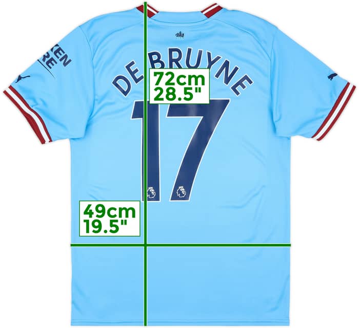 2022-23 Manchester City Home Shirt De Bruyne #17 - 10/10 - (M)