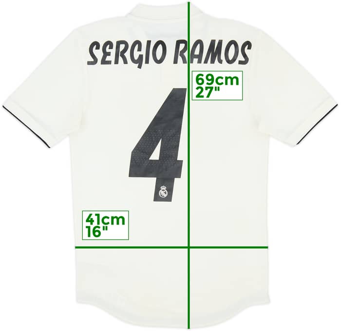 2018-19 Real Madrid Authentic Home Shirt Sergio Ramos #4 - 7/10 - (XS)