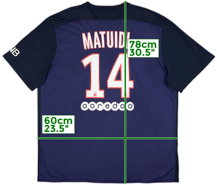 2015-16 Paris Saint-Germain Home Shirt Matuidi #14 - 9/10 - (XXL)